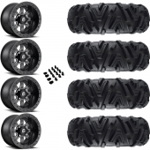 14" Fuel Maverick D928 Beadlock Black Milled & 27" EFX MotoMTC Wheel and Tire Package