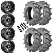 14" Fuel Maverick Beadlock D928 Black Milled & 28" BKT 171 Wheel and Tire Package