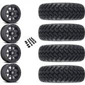 14" Fuel Maverick Beadlock D936 Black & 28" EFX MotoHammer Wheel and Tire Package