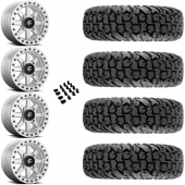 14" Fuel Maverick Beadlock D937 Machined & 28" EFX MotoVator Wheel and Tire Package