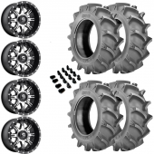 14" Fuel Nutz D541 Machined Black & 28" BKT 171 Wheel and Tire Package