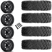 14" Fuel Tactic D630 Black & 30" EFX MotoRavage Wheel and Tire Package
