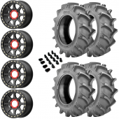 14" KMC KS234 Addict 2 Beadlock Black & 28" BKT 171 Wheel and Tire Package