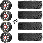 14" KMC Addict 2 Beadlock KS234 Black & 28" EFX MotoRavage Wheel and Tire Package