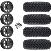 14" KMC KS134 Addict 2 Black & 28" EFX MotoHammer Wheel and Tire Package