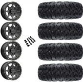 14" KMC KS134 Addict 2 Black & 32" EFX MotoClaw Wheel and Tire Package