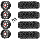 14" KMC Grenade Beadlock KS235 Black & 27" EFX MotoVator Wheel and Tire Package