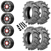 14" KMC KS235 Grenade Beadlock Black & 28" BKT 171 Wheel and Tire Package