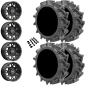 14" KMC KS135 Grenade Black & 28" EFX MotoHavok Wheel and Tire Package