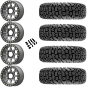 14" KMC KS234 Addict 2 Beadlock Gray & 28" EFX MotoVator Wheel and Tire Package
