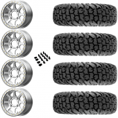 14" KMC Addict 2 Beadlock KS234 Machine & 27" EFX MotoVator Wheel and Tire Package