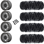 14" KMC KS240 Recon Beadlock Gun Metal & 27" EFX MotoMTC Wheel and Tire Package