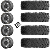 14" KMC KS240 Recon Beadlock Gun Metal & 27" EFX MotoRavage Wheel and Tire Package