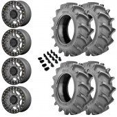14" KMC KS240 Recon Beadlock Gun Metal & 28" BKT 171 Wheel and Tire Package