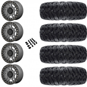 14" KMC KS240 Recon Beadlock Gun Metal & 28" EFX MotoClaw Wheel and Tire Package