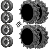 14" KMC KS240 Recon Beadlock Gun Metal & 28" EFX MotoHavok Wheel and Tire Package