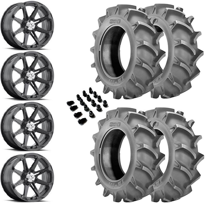 14" MSA M12 Diesel Black & 28" BKT 171 Wheel and Tire Package