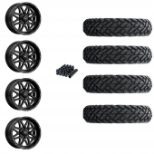 14" MSA M26 Vibe Black Milled & 32" Fuel Gripper UTV Wheel and Tire Package