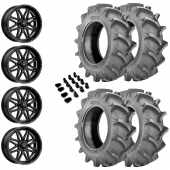14" MSA M26 Vibe Black Milled & 28" BKT 171 Wheel and Tire Package