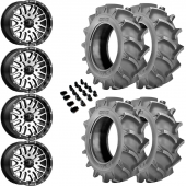 14" MSA M38 Brute Black Machined & 28" BKT 171 Wheel and Tire Package
