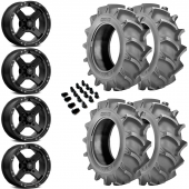 14" MSA M39 Cross Black Titanium & 28" BKT 171 Wheel and Tire Package