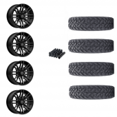 14" MSA M40 Rogue Black/Titanium & 32" Fuel Gripper T/R/K Wheel and Tire Package
