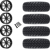 14" MSA M41 Boxer Black Milled & 30" EFX MotoHammer Wheel and Tire Package