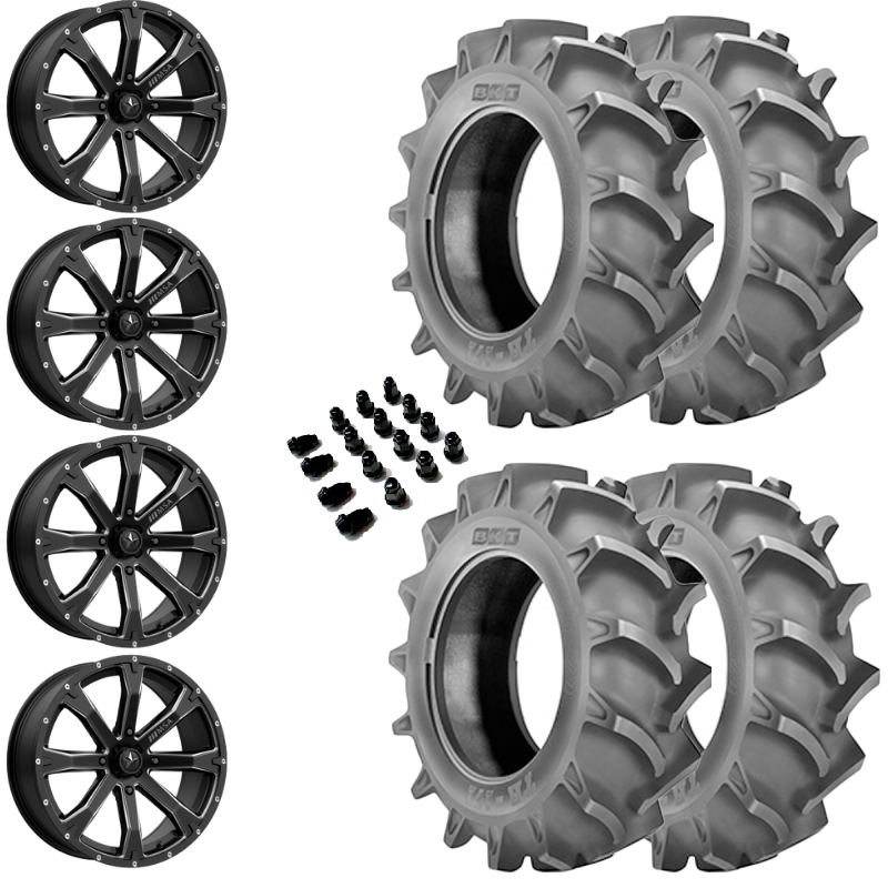 14" MSA M42 Bounty Black Milled & 28" BKT 171 Wheel and Tire Package