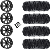 14" MSA M42 Bounty Black Milled & 28" EFX MotoMTC Wheel and Tire Package