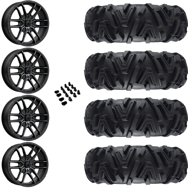 14" MSA M43 Fang Black Titanium & 26" EFX MotoMTC Wheel and Tire Package