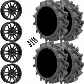 14" MSA M43 Fang Black Titanium & 28" EFX MotoHavok Wheel and Tire Package