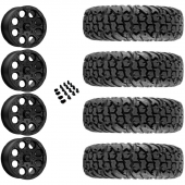 14" MSA M44 Cannon Beadlock Black & 28" EFX MotoVator Wheel and Tire Package