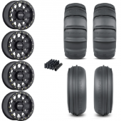 14" Method MR401 Beadlock Black & 28" GMZ Sand Stripper HP Wheel and Paddle Tire Package
