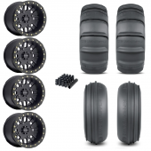 14" Method MR406 Beadlock Black & 28" GMZ Sand Stripper HP Wheel and Paddle Tire Package