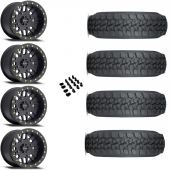 14" Method MR406 Beadlock Black & 30" Tensor DS Wheel and Tire Package