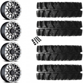 14" Black Rhino La Paz Machined & 30" EFX MotoSlayer Wheel and Tire Package