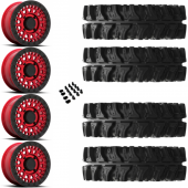 14" Black Rhino Parker UTV Beadlock Candy Red & 30" EFX MotoSlayer Wheel and Tire Package