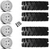 14" Black Rhino Parker UTV Beadlock Silver & 30" EFX MotoSlayer Wheel and Tire Package