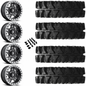 14" Fuel Anza Beadlock D917 Black & 30" EFX MotoSlayer Wheel and Tire Package
