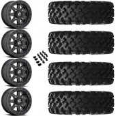 15" Fuel Maverick Beadlock D928 Black Milled & 32" EFX MotoRavage XL Wheel and Tire Package