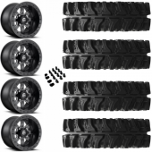 14" Fuel Maverick Beadlock D928 Black Milled & 30" EFX MotoSlayer Wheel and Tire Package