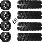 14" Fuel Maverick HD Beadlock D938 Black Milled & 30" EFX MotoSlayer Wheel and Tire Package