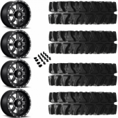 14" Fuel Maverick D538 Black & 30" EFX MotoSlayer Wheel and Tire Package