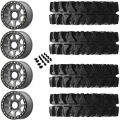 14" KMC KS234 Addict 2 Beadlock Gray & 30" EFX MotoSlayer Wheel and Tire Package