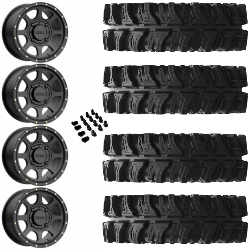 14" KMC KS134 Addict 2 Black & 30" EFX MotoSlayer Wheel and Tire Package