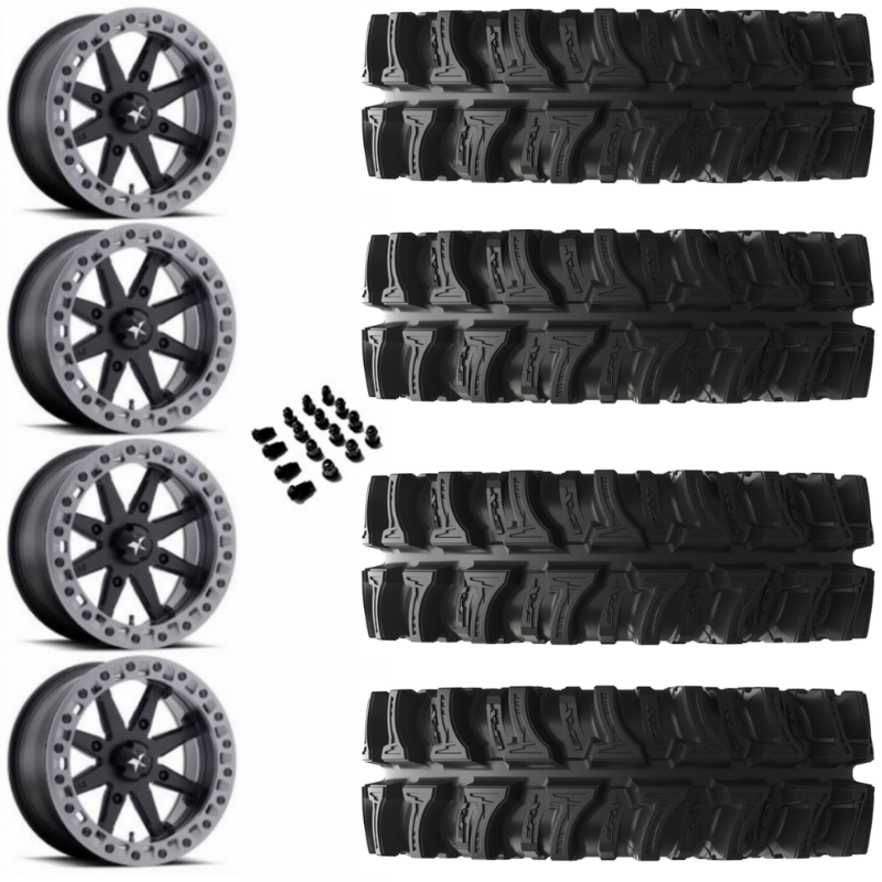 14" MSA M31 Lok2 Beadlock Black & 30" EFX MotoSlayer Wheel and Tire Package