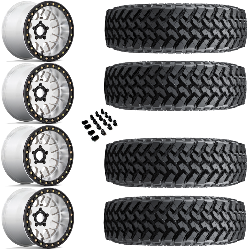 15" KMC KS235 Grenade Beadlock Machined 5 Lug & 33" Nitto Trail