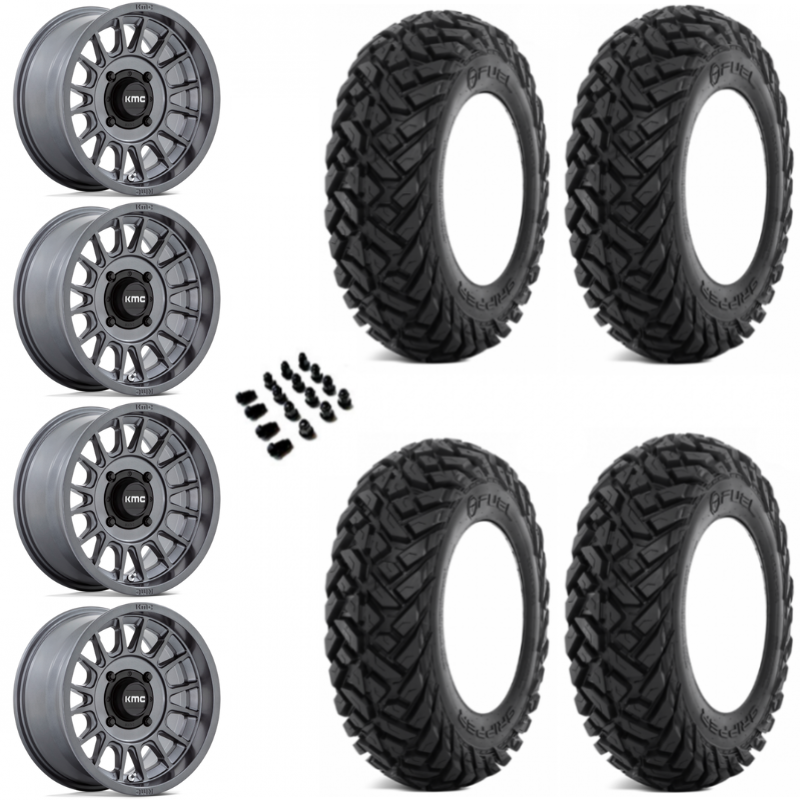 15" KMC KS138 Impact Anthracite & 30" EFX Gripper UTV Wheel and Tire