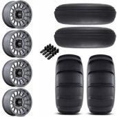 15" KMC KS138 Impact Anthracite & 32" EFX Sandslinger Wheel and Paddle Tire Package