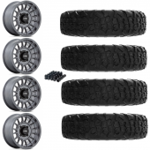 15" KMC KS138 Impact Anthracite  & 35" EFX MotoVator R/T Wheel and Tire Package